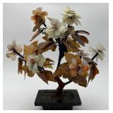 Vtg. Chinese Hardstone Blossom Bonsai Tree
