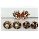 3 Pair of Vintage Ear Clips