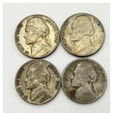 4 Silver War Time Nickels