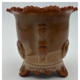 Vtg. Greentown Chocolate Slag Glass Sugar Bowl