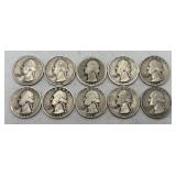 10- 1935 Washington Quarters, 90% Silver