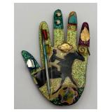 Unique Vtg. Hand Shaped Collage Pin
