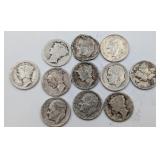 11- 90% Silver Dimes