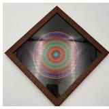 Wood Framed Piece Of Beaded Moti Work