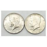 1964, 1964-D Kennedy 90% Silver Half Dollars