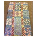 ANTIQUE QUILT BLOCKS PINWHEEL STAR PATTERN QUILT