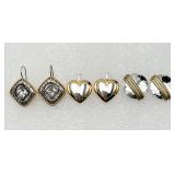3 Pair Two-Tone Earrings