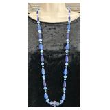 38ï¿½ Necklace of Blue Glass Beads