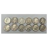 12- 1946 Roosevelt Dimes, 90% Silver