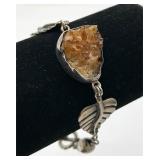 Custom Made Sterling Silver Bracelet w/ Quartz
