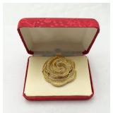 Textured Golden Spiral Pin