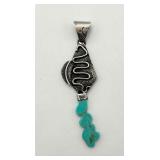 Mexico Sterling Silver & Turquoise Pendant