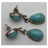 Sterling Silver Sleeping Beauty Turquoise Earrings