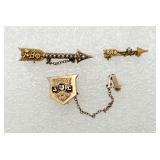 Vintage 10K Gold Sorority Pins