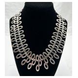 Unusual & Heavy Sterling Silver Link Necklace