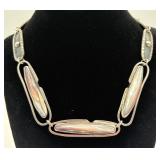 Unique 950 Silver Mother Of Pearl Necklace