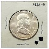 1960-D Franklin 90% Silver Half Dollar