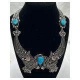 Incredible 950 Silver Fancy Turquoise Necklace