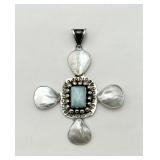 Signed ï¿½C & Roseï¿½ Sterling Silver Pendant