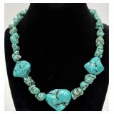 18ï¿½ Vintage Chunky Turquoise Necklace