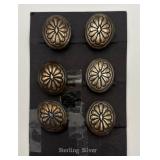 Set of 6 Sterling Silver Button Covers