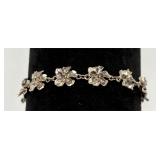 Vtg. Sterling Silver Floral Bracelet
