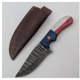 Damascus Knife w/Texas Flag Handle