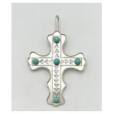 Sterling Silver & Turquoise Cross Pendant