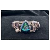 Sterling Silver Cuff Bracelet w/ Variety of Stones