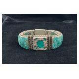 Awesome VTG Double Sided Turquoise/Coral Bracelet