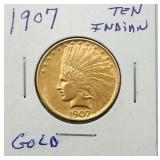 1907 GOLD Indian $10 Coin