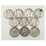 10-90% Silver Mercury Dimes
