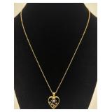 Gold Tone Sterling Silver & CZ Necklace