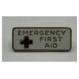 Vtg. Gold Toned Sterling ï¿½Emergency First Aidï¿½ Pin