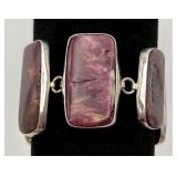 Nice Sterling Silver Bracelet w/ Purple Stones