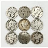 9-90% Silver Mercury Dimes