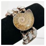 Sterling Silver Ammonite Bracelet