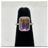 18K White Gold, Ametrine & Diamond Ring