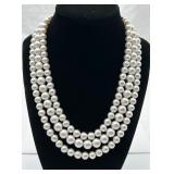 Vintage 3-Strand Fashion Pearl Necklace