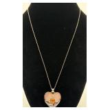 Vtg. Sterling Silver Heart Pendant Necklace