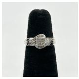 Lovely Sterling Silver & Diamond Ring