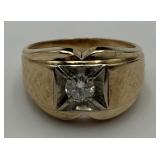 14K Yellow Gold & Genuine Diamond Ring