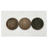 3-1865 Civil War Era Indian Head Pennies