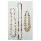 3 Elegant Fashion Pearl Necklaces