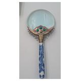 Reproduction Silver Jade Rimless Magnifying Glass