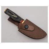 6ï¿½" Damascus Knife w/Leather Sheath