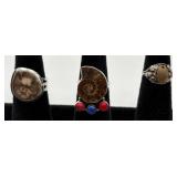 3 Gorgeous Sterling Silver Rings