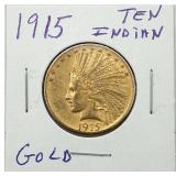 1915 GOLD Indian $10 Coin