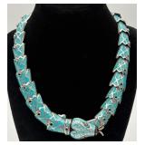 Incredible Sterling & Turquoise Snake Necklace