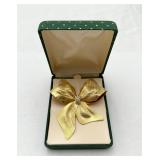 Elegant Textured Golden Bow Pin